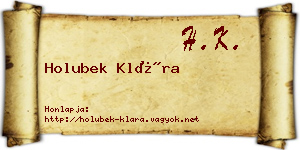 Holubek Klára névjegykártya