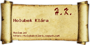 Holubek Klára névjegykártya